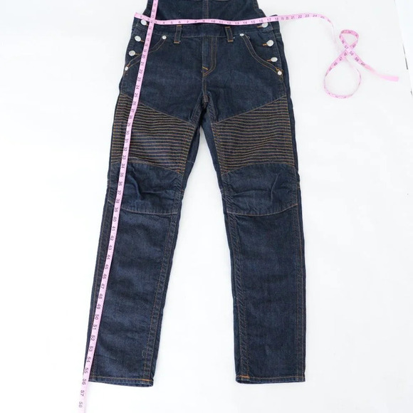 True Religion Dark Wash Blue  100% Cotton Denim Overalls Med - Picture 5 of 15